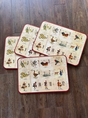 Williams Sonoma Cork Placemats 12 Days of Christmas ultra rare